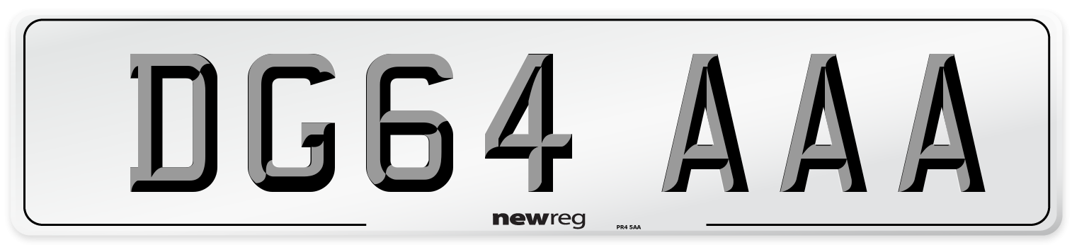 DG64 AAA Number Plate from New Reg
